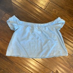 Guess off the shoulder denim crop top